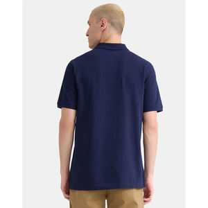 Camiseta de Manga Corta para Hombre RELEVO INDUSTRIES, Color Sólido, 100% Algodón Tejido, Casual, Azul Marino con Ribete Blanco en Cuello y Puños, 220g - Product Image 3