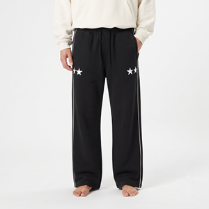Pantalon de survêtement ample pour homme avec motif étoile, coupe décontractée, longueur intégrale, style athlétique, streetwear, jogger - Product Image 3