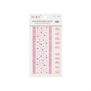 Adesivi con strass scintillanti ILAN per unghie, design rosa, Rif. 32665 - Product Image 2