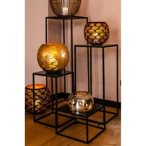Decorative Handmade Metal <b>Candle</b> Holder <b>Tray</b> Set Luxury Table Styling Foldable Easy Export Shipping Home - Product Image 6