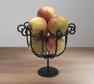 Metal Fruit <b>Basket</b> Featuring Elegant Matte Finish For Decorative <b>Storage</b> And Modern Interior Enhancement - Product Image 1