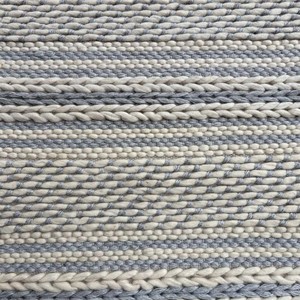 Handwoven Wool Area <b>Rug</b> Gray Ivory Flatweave Carpet Modern Farmhouse <b>Boho</b> Living Room Floor Decor PET Friendly Non-Slip Extra - Product Image 5