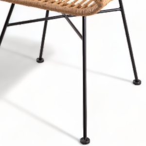 Silla de Diseño Minimalista con Mimbre y Metal, Silla de Comedor Tejida a Mano con Material Resistente para Decoración del Hogar - Product Image 5