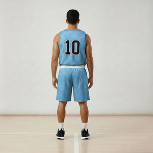 Conjunto de Uniforme de Baloncesto, Ropa de Entrenamiento, Personalización de Números en Grupo, Impresión, Sólido, Transpirable, Secado Rápido, Ecológico, 100% - Product Image 4