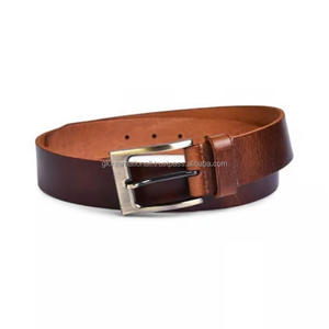 Ceinture en cuir pleine fleur de qualité supérieure, fabriquée à la main, pour homme, ceinture décontractée à la mode avec boucle en métal argenté antique solide, ceinture habillée - Product Image 5