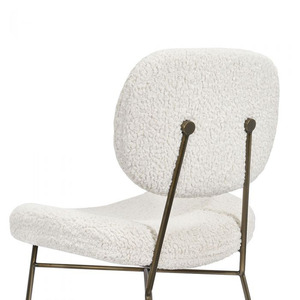 Chaise de salle à manger rembourrée moderne avec structure en métal, assise et dossier en tissu, design contemporain pour mobilier de maison - Product Image 5