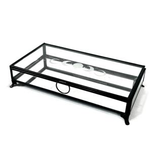 Boîte de rangement en laiton et verre de luxe pour la décoration de la maison, avec logo personnalisé, pour bijoux et cosmétiques, vente en gros - Product Image 5