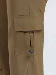 Pantalones Cargo de Cintura Media para Mujer, Largos, de Color Sólido, con Cierre de Cordón, Corte Holgado, Estilo Casual, con Bolsillos, para Invierno - Product Image 3