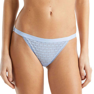 Braguitas Tanga de Cintura Media para Mujer, Rayadas, de Encaje, Sin Costuras, Tejidas, Ultrafinas, de Algodón y Fibra de Bambú, Antibacterianas, Paquete Combinado para Uso Diario - Product Image 2