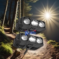 IKAS 170W Trois projecteurs à grille à trois lentilles, phares, feux antibrouillard, faisceau haut et bas, projecteur LED avant, 3000K/6500K, LED étanche