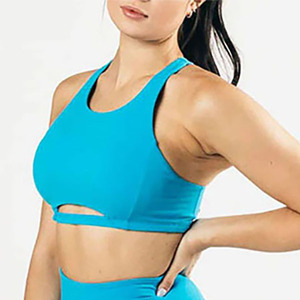 Custom <b>Blue</b> Sports <b>Bra</b> Breathable Shockproof Padded <b>Bras</b> Athletic Running Fitness Gym Workout Yoga Top Women - Product Image 1