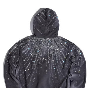 Unique Style Rhinestone Hoodies Men's Glitter Oversized Hoodies <b>Sparkly</b> <b>Long</b> <b>Sleeve</b> Shirts Party Hooded Sweatshirts <b>Tops</b> - Product Image 3