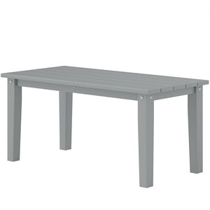 Tavolino da caffè rettangolare leggero in HDPE con doghe, per esterni, grigio - Product Image 1