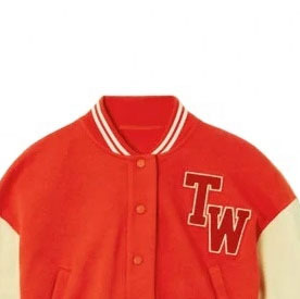 Chaqueta Varsity de Béisbol Vintage para Mujer, Estilo Urbano, con Logotipo Personalizado Bordado, Tejida, Acolchada, Transpirable, con Spandex - Product Image 5