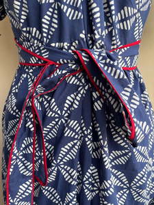 เดรสยาวแม็กซี่ผ้าฝ้ายอินเดียแท้ 100% ลายดอกพิมพ์ลายบล็อกด้วยมือ ขายดี สำหรับผู้หญิง แต่งลายปัก สไตล์ลำลอง - Product Image 5