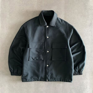 Men's Slim Fit Winter <b>Canvas</b> <b>Jacket</b> Stand Collar Custom Logo Embroidered Label Breathable Windproof Casual Design Front - Product Image 4