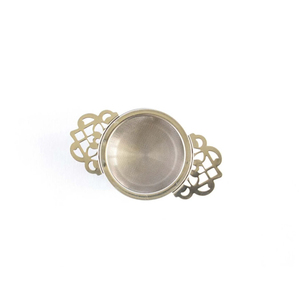 Brass <b>Tea</b> Strainers Floral Design Handle Push Button <b>Tea</b> <b>Infuser</b> Deluxe Quality Brass Mesh Wire <b>Tea</b> <b>Infuser</b> Gold Color Plated - Product Image 5