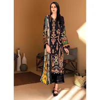 Traje de césped paquistaní de talla grande, ropa India paquistaní, vestido estampado de algodón, Color negro, gran oferta, 2021