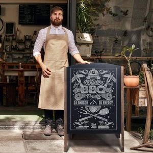 Lavagna pubblicitaria in legno a forma di A da 40 pollici, stile lavagna, per marciapiede, segnaletica per matrimoni - Product Image 2