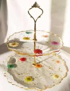 Soporte para Pastel de Resina, Soporte de Exhibición de Pasteles Hecho a Mano, Soporte de Postres de Resina de Lujo, Soporte para Pastel de Resina Epoxi, Pedestal de Resina para Pastel - Product Image 2
