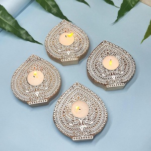 Vintage Inspired Wooden Mandala Candle <b>Holder</b> <b>Tealight</b> Stand for Tabletop Decoration Meditation and Spiritual Spaces - Product Image 6