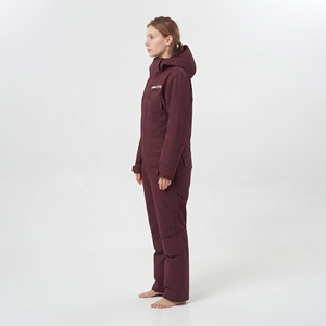 Mono de Esquí de Una Pieza para Mujer Hawk Eye, Impermeable, con Capucha, Traje de Nieve con Aislamiento Sintético, Color Borgoña - Product Image 6