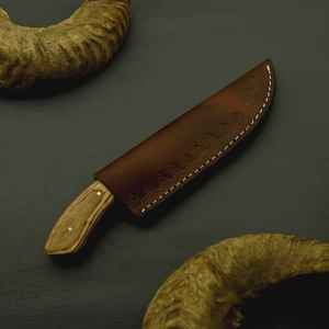 Cuchillos de Caza Profesionales Hechos a Mano con Mango de Hueso Premium, Hoja Fija para Bushcraft, Supervivencia al Aire Libre, Acero al Carbono - Product Image 6