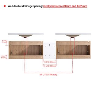 84\" Wall Mounted Bathroom Vanity Sink <b>Side</b> Cabinet Soft Close Doors 00112IMO 00636IMOx2 0612GWH Combination Cabinet Bathrooms - Product Image 2