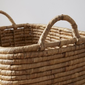 Panier en jacinthe d'eau tressé à la main du Vietnam, panier de rangement en osier naturel avec poignée, panier à linge pour l'organisation - Product Image 2