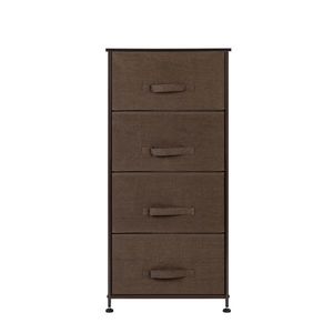 Organizzatore a 4 cassetti in tessuto con cassetti estraibili, struttura in metallo e piano in legno per soggiorno, armadio o cassettiera - Product Image 1