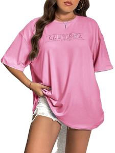 Camisetas Lisas Extra Grandes de Algodón 100% y Spandex Ecológicas al por Mayor para Mujer con Opciones de Logotipo Personalizado Impreso - Product Image 5