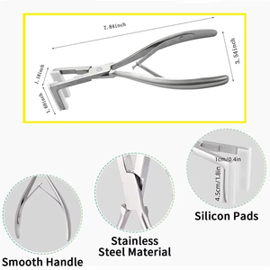 Pince de pressage pour extensions capillaires CLASTY INSTRUMENTS CI-ZS-094, avec revêtement en silicone antidérapant et doux pour une pression uniforme - Product Image 2