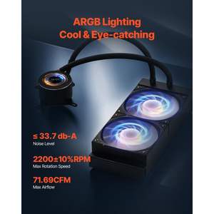 Argb Licht 120 Mm Pwn Fans Cpu Liquid Aio Waterkoeler Met & Doelgroep Computer Liefhebber - Product Image 4