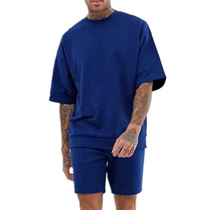 Cintura elástica con cordón ajustable, conjunto deportivo cómodo para hombre, pantalones cortos deportivos, conjunto de verano - Product Image 1