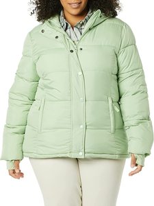 <b>Quilted</b> Hooded Jacket With Button Closure Full Sleeve Winter Women's Outerwear - Product Image 3
