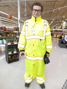 Traje Impermeable de Alta Visibilidad para Hombre, Color Amarillo, con Capucha y Franjas Reflectantes, Estilo Ropa de Trabajo, Recubierto de PU, Poliéster - Product Image 6