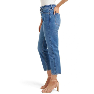 Pantalon en jean skinny taille haute déchiré pour femme, respirant, longueur cheville, décontracté, avec logo sexy à la taille, grandes tailles - Product Image 3