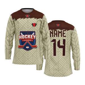 Camiseta de Hockey Personalizada al por Mayor con Logotipo, 100% Poliéster, Impresión por Transferencia de Calor, Nombre de Equipo Personalizado, Secado Rápido, Absorción de Humedad - Product Image 1