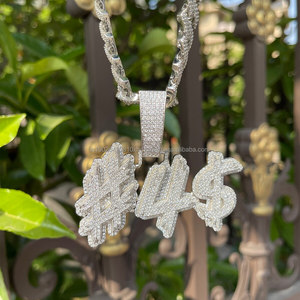 Fine Jewelry <b>Custom</b> Platinum Plated Lab Grown Moissanite Diamond Pendant 925 Silver Luxury Hip Hop IGI Certified Unisex - Product Image 3