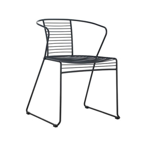 Modern Metal Wire Chair Black Grid Back Cantilever Frame Dining <b>Seat</b> <b>for</b> Living Room Outdoor Dining Apartment Furniture - Product Image 6