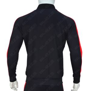 Chaqueta Deportiva Unisex Medalist 2.0 en negro y rojo, Sudadera con capucha para hombre con cremallera, Chaqueta de chándal personalizada Blaze Fight Wear - Product Image 4
