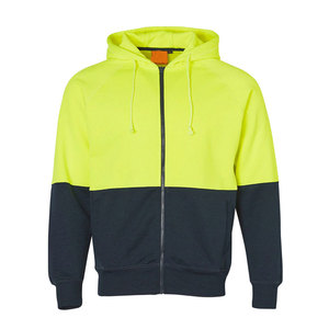 Sweat-shirt à capuche zippé en molleton 100 % coton haute visibilité pour homme, coupe ample, vêtements de travail - Product Image 5