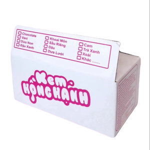 Customized Logo Folding Corrugated Ice Cream Packaging Paper <b>Boxes</b> <b>White</b> Pink Rectangle Shape Slotted <b>Boxes</b> 2mm Thick UV Food - Product Image 1