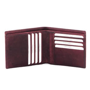 Royaa Men's Genuine Leather Open Closure <b>RFID</b> <b>Blocking</b> <b>Wallet</b> Short Polyester Lining Vintage Style Multi-Function Black - Product Image 1