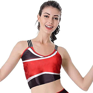 Robe de cheerleading personnalisée OEM pour femme, en tissu polyester Dry Fit, tenue d'entraînement d'équipe sans manches, uniforme de danse scolaire et de sport, ensemble de strass - Product Image 6