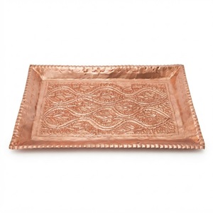 Bandeja Rectangular Rústica de Cobre Puro Sólido, Plato de Metal Antiguo Hecho a Mano para Hotel, Restaurante, Cafetería y Decoración del Hogar - Product Image 4
