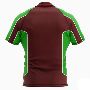 Maillot de rugby personnalisable pour homme, manches courtes, extensible, imprimé par sublimation, avec logo et couleur personnalisés - Product Image 2