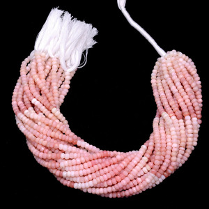 AAA+ Opal 5mm-5.5mm Faceted Rondelle <b>Loose</b> <b>Beads</b> Natural Pink Opal Semiprecious Gemstone <b>Loose</b> <b>Beads</b> for Jewelry Making Supplies - Product Image 2