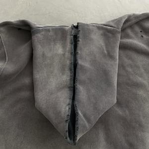 Sudadera con capucha extragrande personalizada para hombre, estilo urbano, con cremallera, de algodón 100% de alto gramaje, corte holgado, lavado ácido, tipo jersey. - Product Image 4