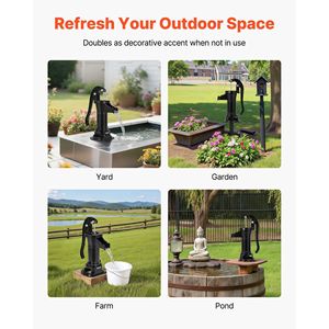 Pompa d'Acqua Manuale Antica in Ghisa, Sollevamento Massimo 25 Piedi, Connessione NPT 1-1/4, Facile Installazione - Product Image 6